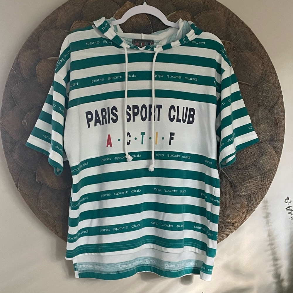 Paris Sports Club Vintage Short Sleeve Hoodie